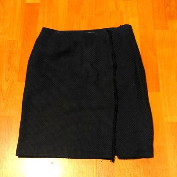 BROOKS Brothers size 8 navy blue textured skirt woven in Italy quality - Picture 1 of 9